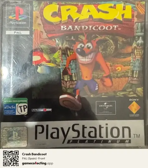 Crash Bandicoot PlayStation, Spain box front
