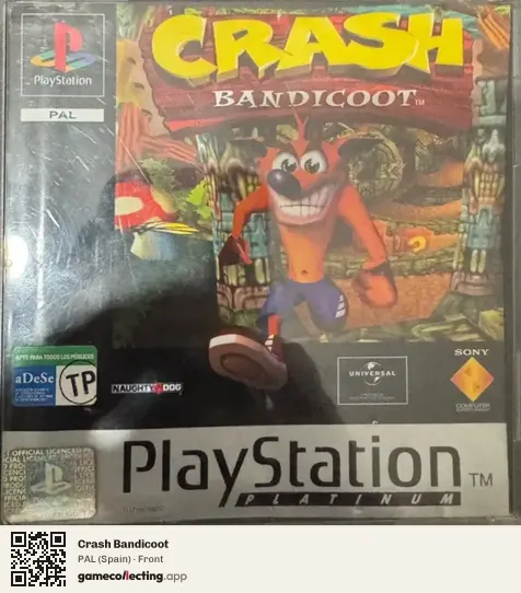 Crash Bandicoot PlayStation, Spain box front