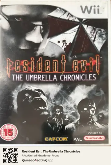 Resident Evil: The Umbrella Chronicles Nintendo Wii, United Kingdom box front