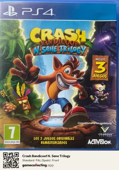 Crash Bandicoot N. Sane Trilogy PlayStation 4, Spain box front