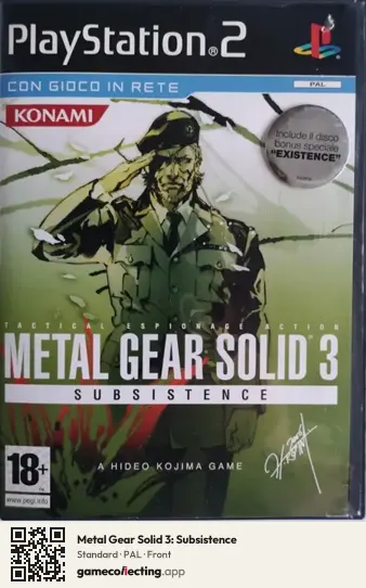Metal Gear Solid 3: Subsistence PlayStation 2, PAL box front