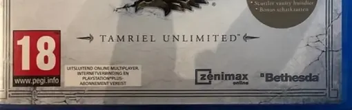 The Elder Scrolls Online: Tamriel Unlimited, the PEGI square on its front
