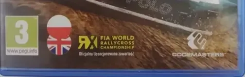 Dirt Rally 2.0, the PEGI square on its front