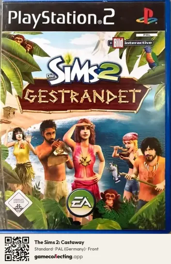 The Sims 2: Castaway PlayStation 2, Germany box front