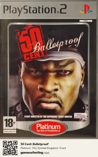 50 Cent: Bulletproof PlayStation 2, United Kingdom box front