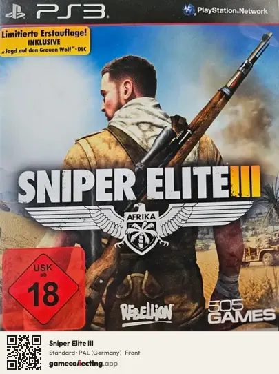 Sniper Elite III PlayStation 3, Germany box front
