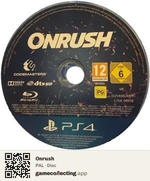 Onrush PlayStation 4, PAL disc