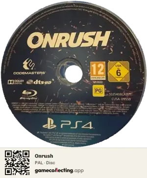 Onrush PlayStation 4, PAL disc