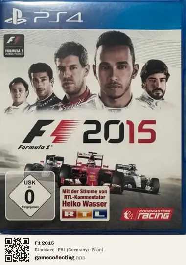 F1 2015 PlayStation 4, Germany box front