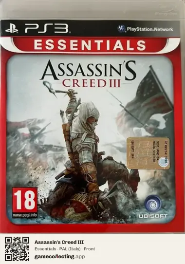 Assassin's Creed III PlayStation 3, Italy box front