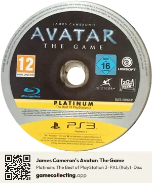 James Cameron's Avatar: The Game PlayStation 3, PAL disc