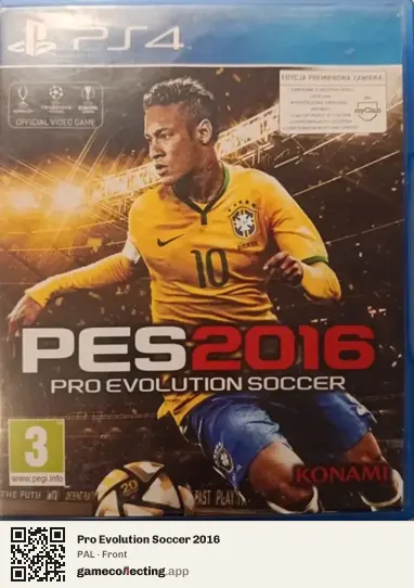 Pro Evolution Soccer 2016 PlayStation 4, PAL box front