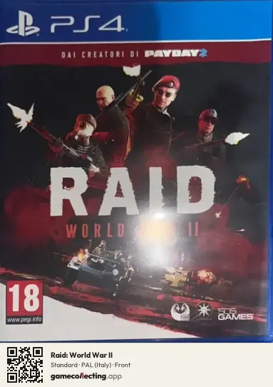 Raid: World War II PlayStation 4, Italy box front