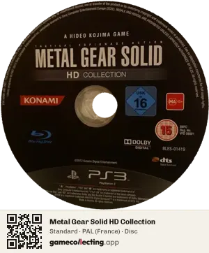Metal Gear Solid HD Collection PlayStation 3, PAL disc