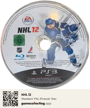 NHL 12 PlayStation 3, PAL disc