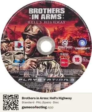 Brothers in Arms: Hell's Highway PlayStation 3, PAL disc