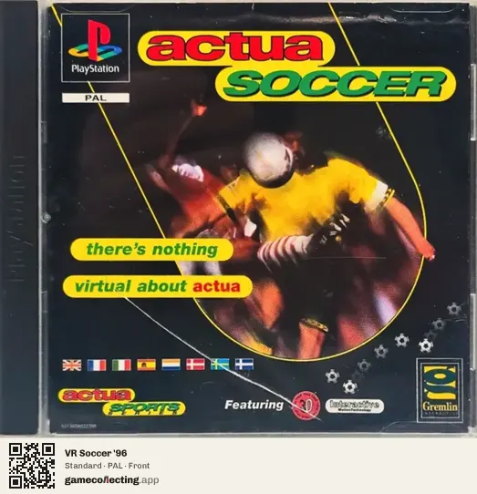 VR Soccer '96 PlayStation, PAL box front