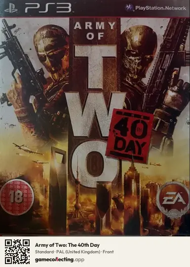 Army of Two: The 40th Day PlayStation 3, United Kingdom box front