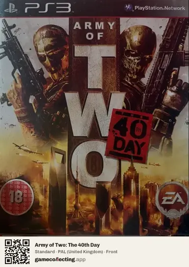Army of Two: The 40th Day PlayStation 3, United Kingdom box front