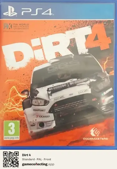 Dirt 4 PlayStation 4, PAL box front