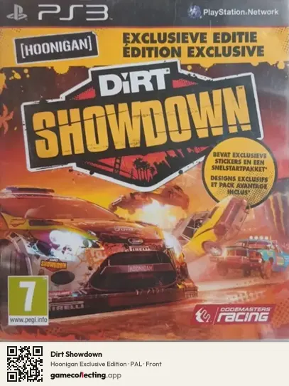 Dirt Showdown PlayStation 3, PAL box front