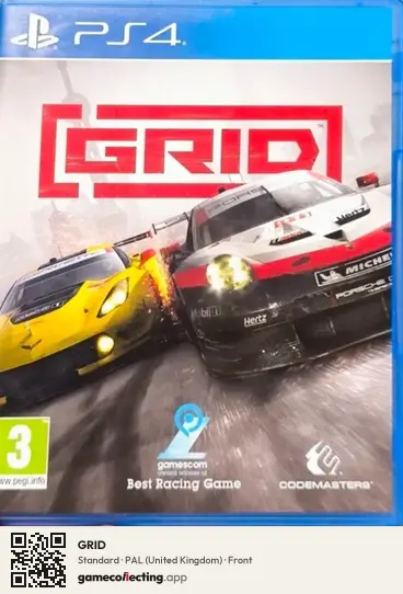 GRID PlayStation 4, United Kingdom box front