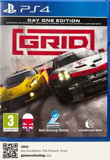 GRID PlayStation 4, Poland box front