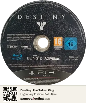 Destiny: The Taken King PlayStation 3, PAL disc