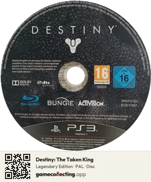 Destiny: The Taken King PlayStation 3, PAL disc