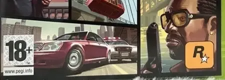 Grand Theft Auto IV, the PEGI square on its front
