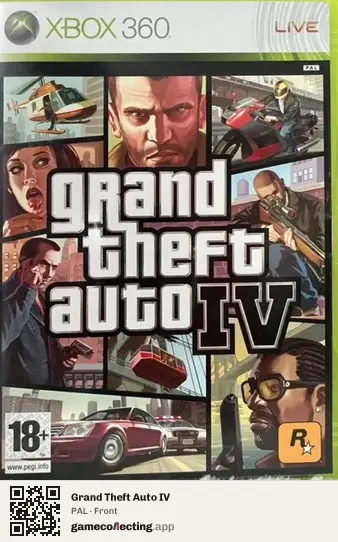 Grand Theft Auto IV Xbox 360, PAL box front