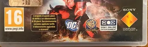 DC Universe Online, the PEGI square on its front