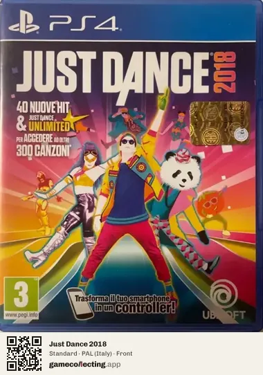 Just Dance 2018 PlayStation 4, Italy box front