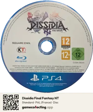Dissidia Final Fantasy NT PlayStation 4, PAL disc