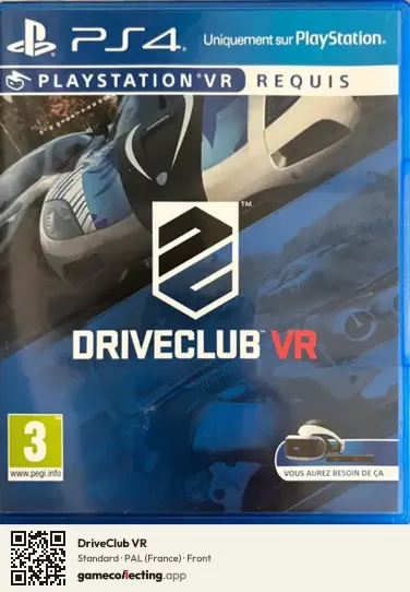 DriveClub VR PlayStation 4, France box front
