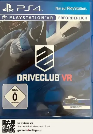 DriveClub VR PlayStation 4, Germany box front