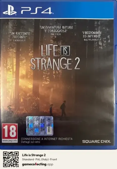 Life is Strange 2 PlayStation 4, Italy box front