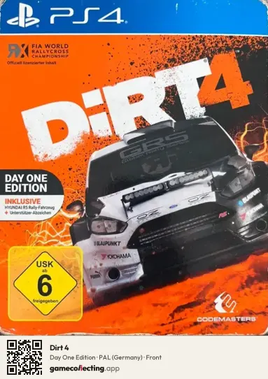 Dirt 4 PlayStation 4, Germany box front