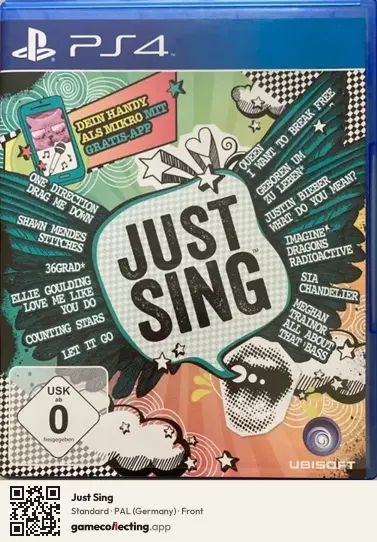 Just Sing PlayStation 4, Germany box front