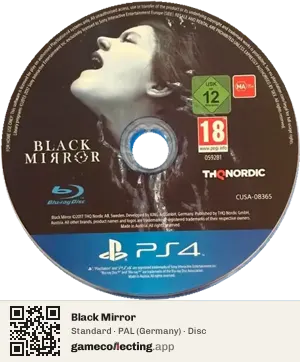 Black Mirror PlayStation 4, PAL disc