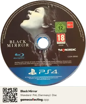 Black Mirror PlayStation 4, PAL disc