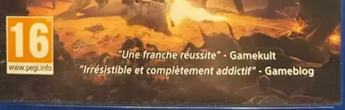 Helldivers, the PEGI square on its front