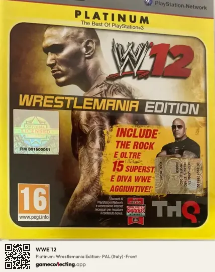 WWE '12 PlayStation 3, Italy box front