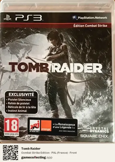 Tomb Raider PlayStation 3, France box front