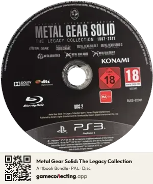 Metal Gear Solid: The Legacy Collection PlayStation 3, PAL disc
