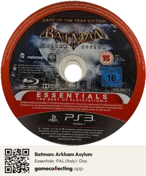 Batman: Arkham Asylum PlayStation 3, PAL disc