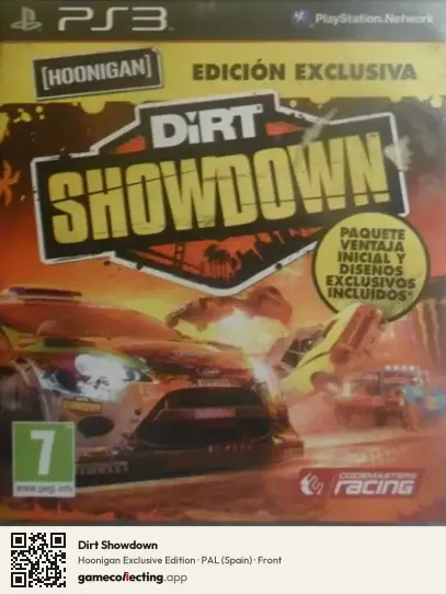 Dirt Showdown PlayStation 3, Spain box front