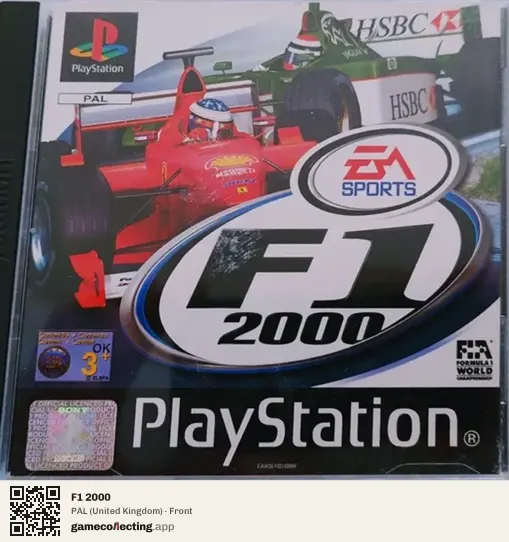 F1 2000 PlayStation, United Kingdom box front