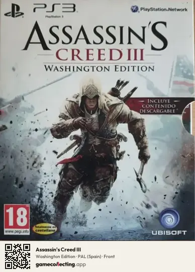 Assassin's Creed III PlayStation 3, Spain box front