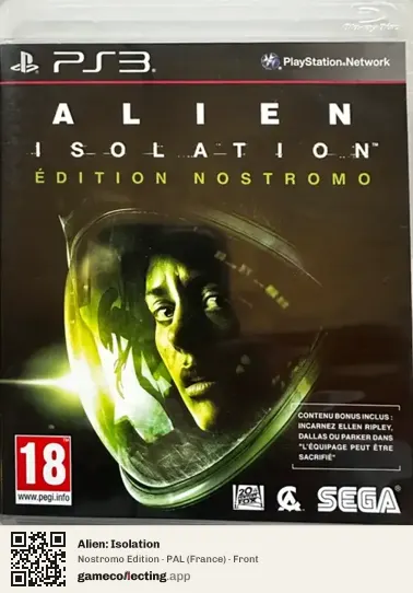 Alien: Isolation PlayStation 3, France box front